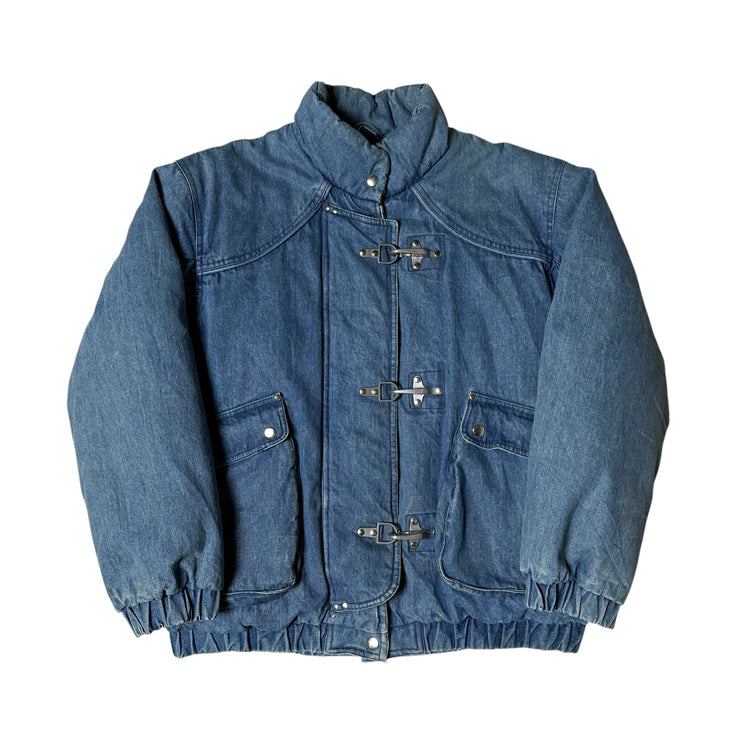 1980’s Fireman Clasp Denim Puffer Jacket