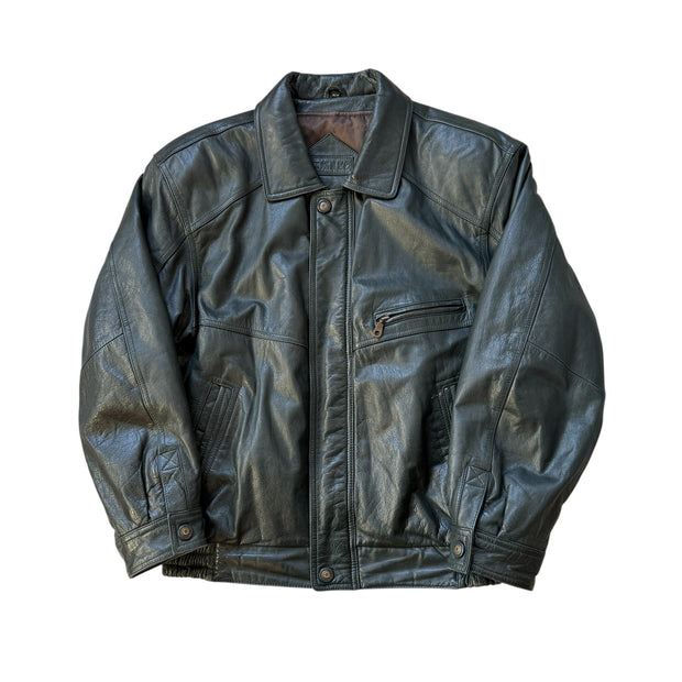 Vintage Green Leather Jacket